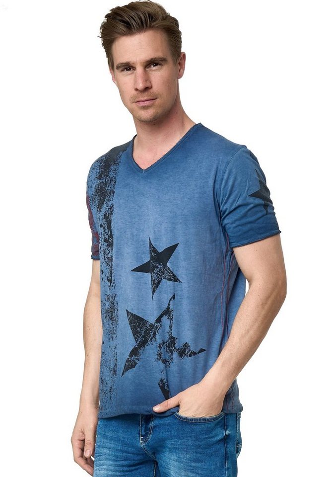 Rusty Neal T-Shirt mit V-Neck von Rusty Neal