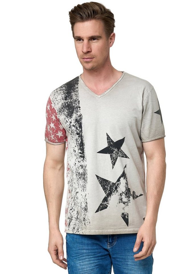 Rusty Neal T-Shirt mit V-Neck von Rusty Neal