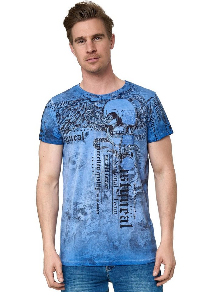 Rusty Neal T-Shirt mit coolem Allover-Print von Rusty Neal