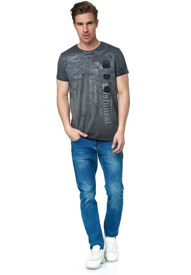 Rusty Neal T-Shirt mit coolem Allover-Print von Rusty Neal
