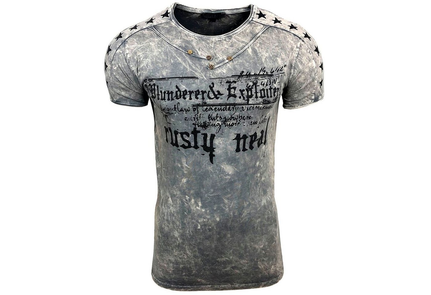 Rusty Neal T-Shirt mit coolem Allover-Print von Rusty Neal