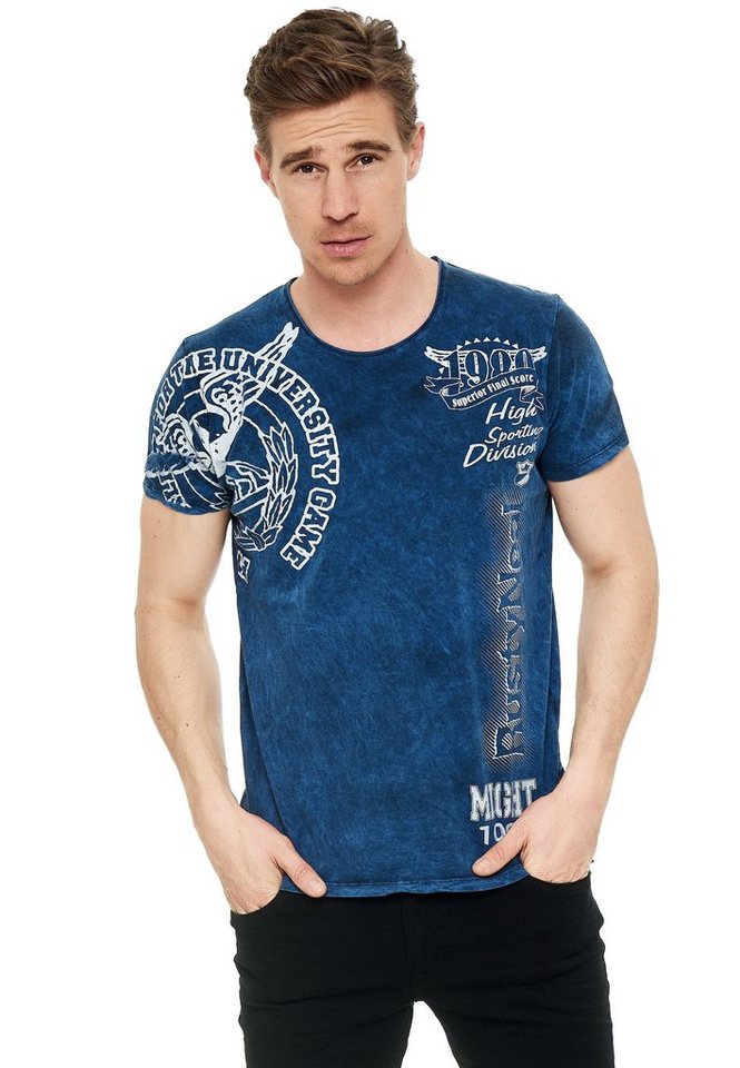 Rusty Neal T-Shirt mit eindrucksvollem Print von Rusty Neal
