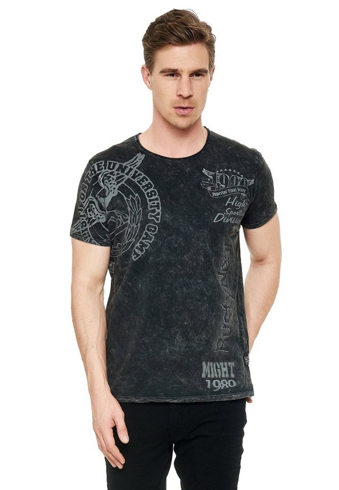 Rusty Neal T-Shirt mit eindrucksvollem Print von Rusty Neal
