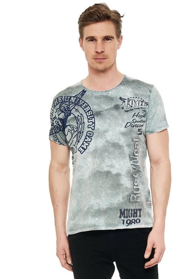 Rusty Neal T-Shirt mit eindrucksvollem Print von Rusty Neal