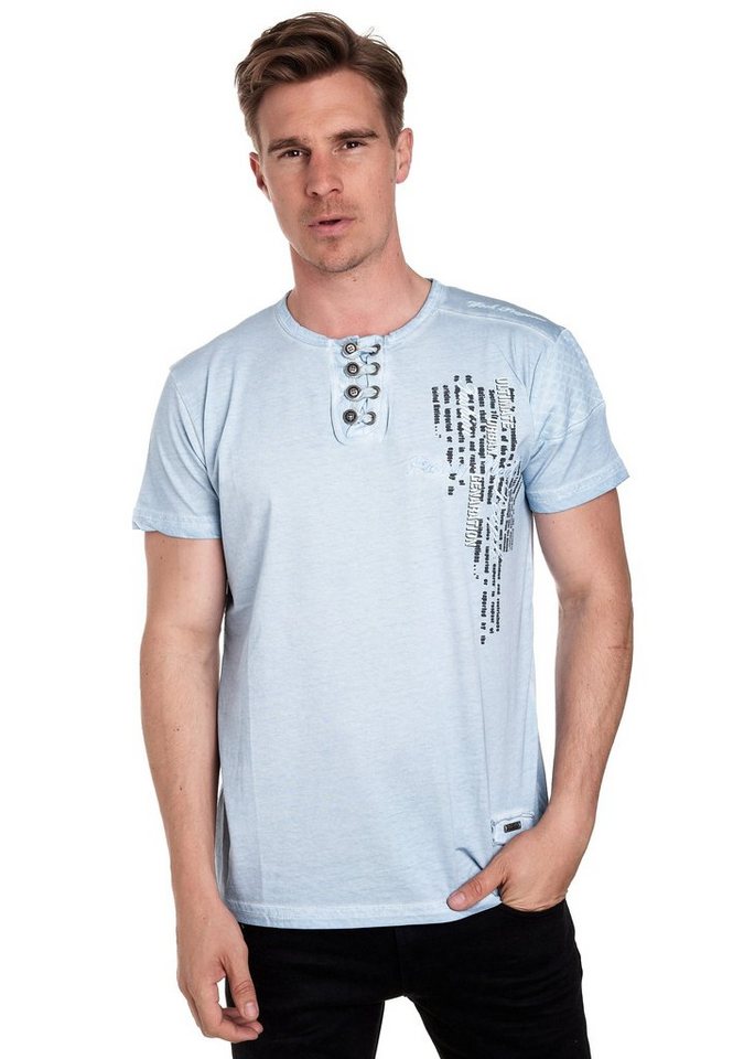 Rusty Neal T-Shirt mit schicker Knopfleiste von Rusty Neal