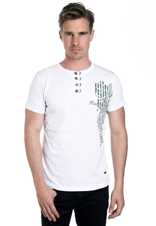 Rusty Neal T-Shirt mit schicker Knopfleiste von Rusty Neal