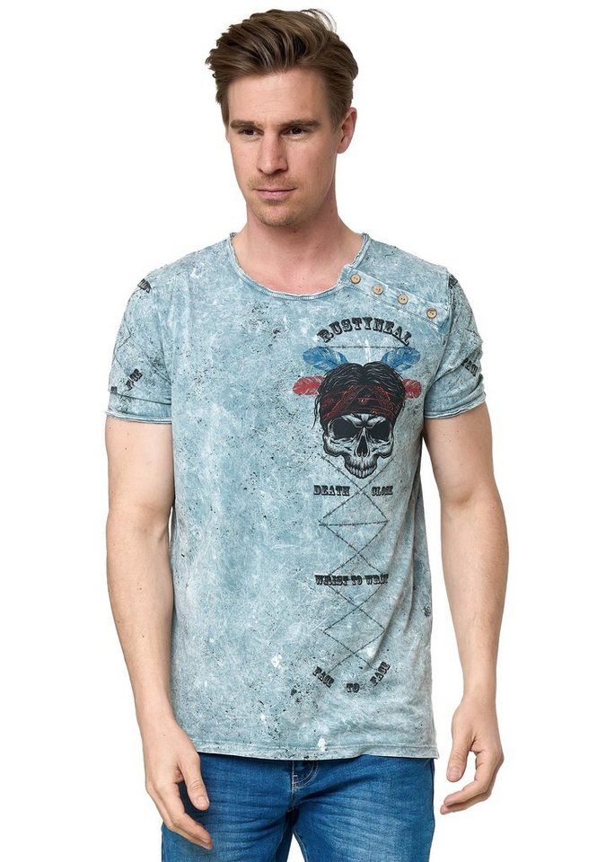 Rusty Neal T-Shirt mit verwaschenem Print von Rusty Neal