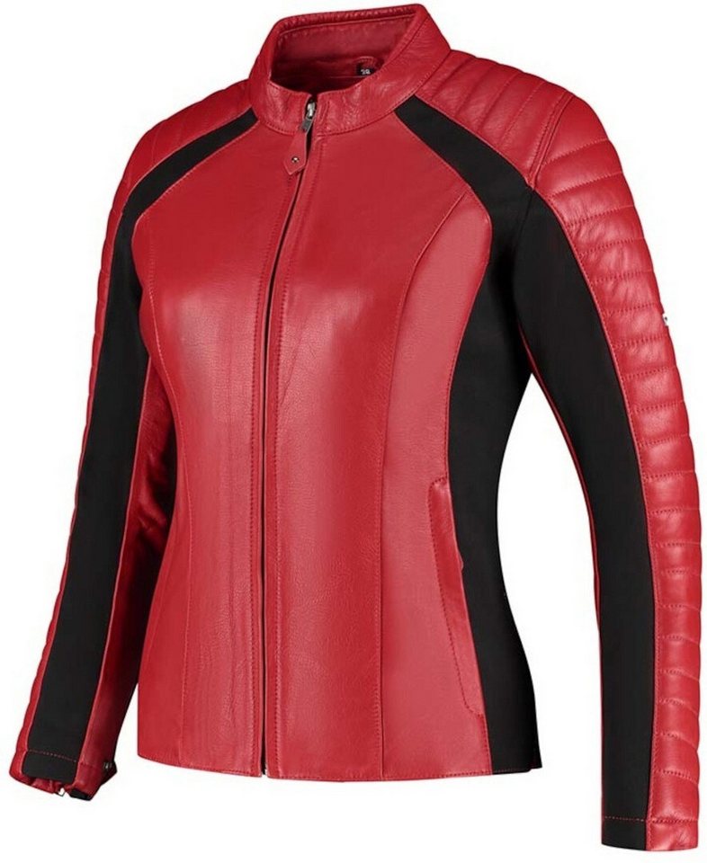 Rusty Stitches Motorradjacke Donna Damen Motorrad Lederjacke herausnehmbares Innenfutter von Rusty Stitches
