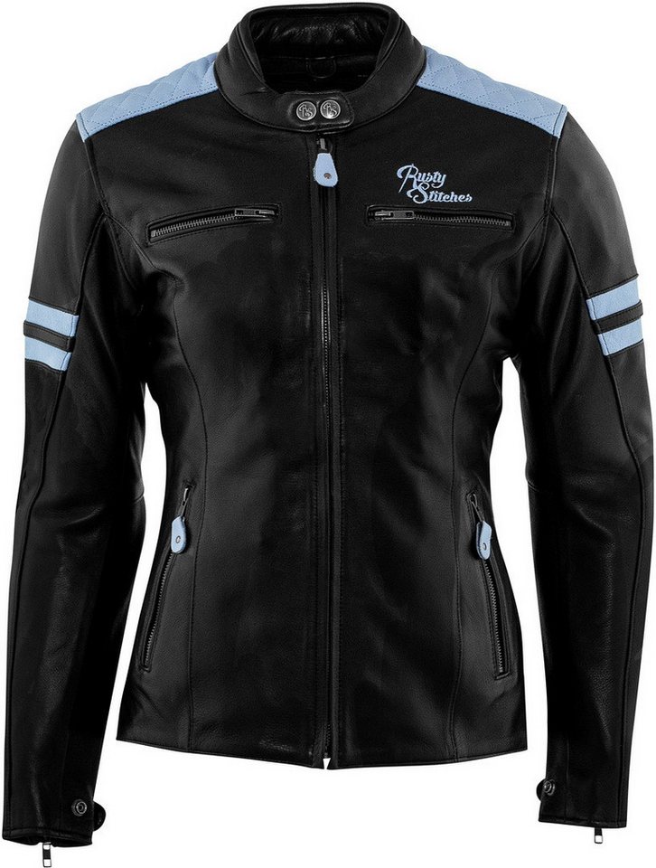Rusty Stitches Motorradjacke Joyce Damen Motorrad Lederjacke herausnehmbares Innenfutter von Rusty Stitches