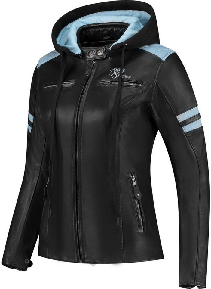 Rusty Stitches Motorradjacke Joyce Hooded V2 Damen Motorrad Lederjacke herausnehmbares Innenfutter von Rusty Stitches