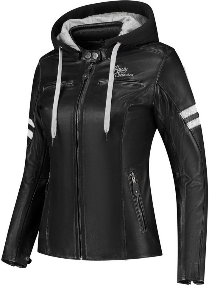 Rusty Stitches Motorradjacke Super Joyce Hooded V2 Damen Motorrad Lederjacke protektoren herausnehmbares reißverschluss von Rusty Stitches