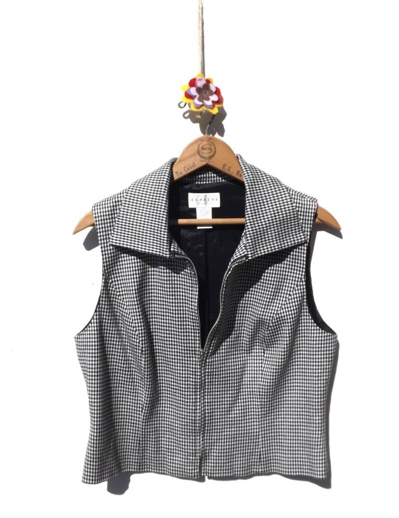Heringbone Print Damen Zipper Hose Weste von RustyRoostersRags