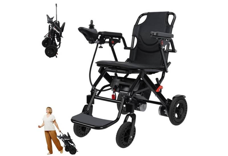 Rutaqian Elektrorollstuhl Elektrorollstuhl Rollstuhl Faltbar mit Joystick bis 110 kg, 2x250W, Ultraleicht Elektrisch Rollstuhl für Erwachsene und Senioren,19 km von Rutaqian