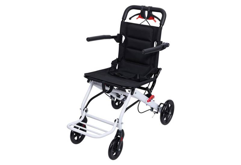 Rutaqian Rollstuhl Leichter Aluminium-Rollstuhl, zusammenklappbarer Transportrollstuhl, Belastbarkeit 180 lbs, Rollstuhl für schmale Türen von Rutaqian