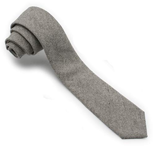 Ruth&Boaz Men's Wool Blend Skinny Necktie Tie (Tweed Grey) von Ruth&Boaz