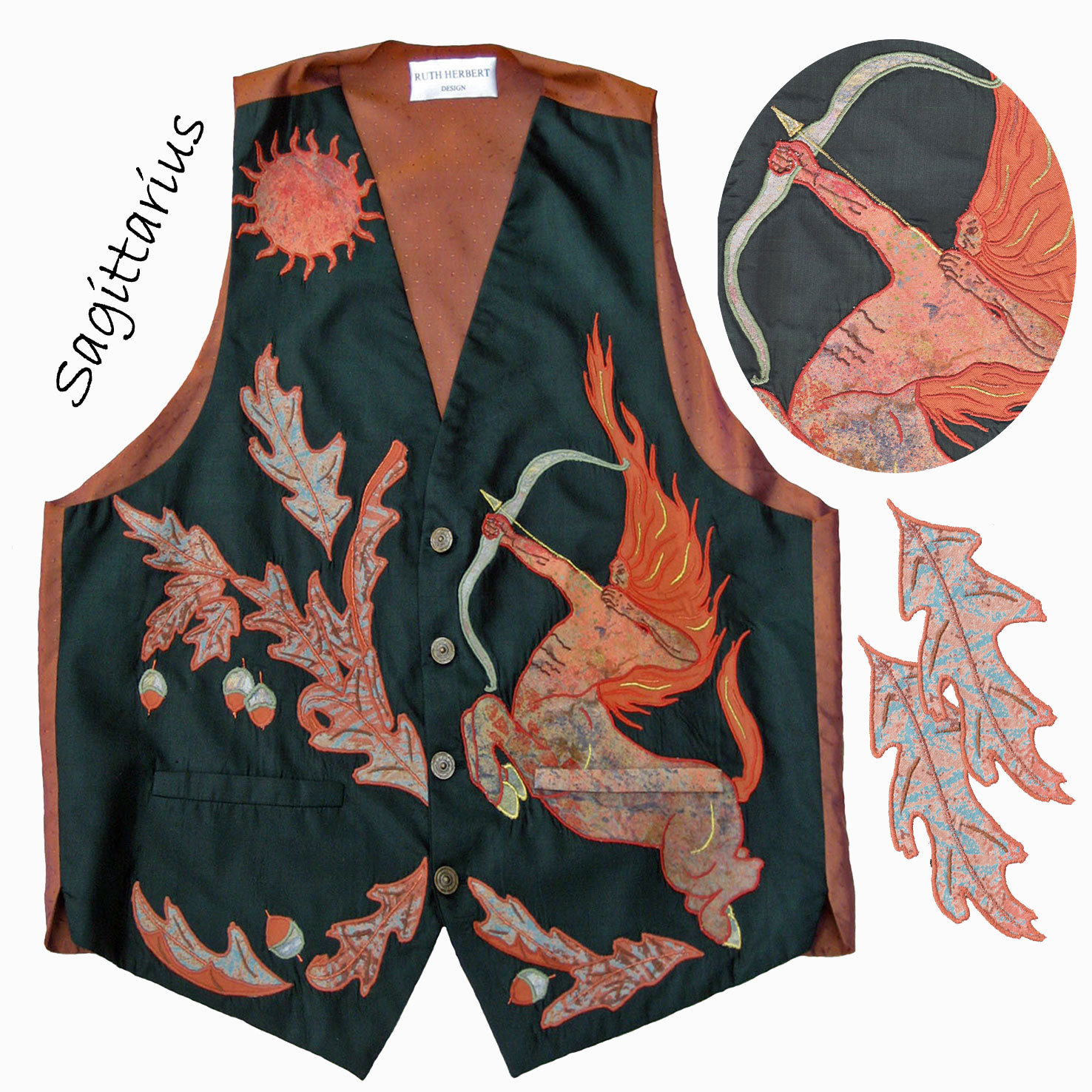 Seide Weste Oder Mit Einer Applizierten Und Gestickte Front. Für Besondere Anlässe Ein Leben Lang Die Freude. So Individuell Wie Sie Sind von RuthHerbertDesign