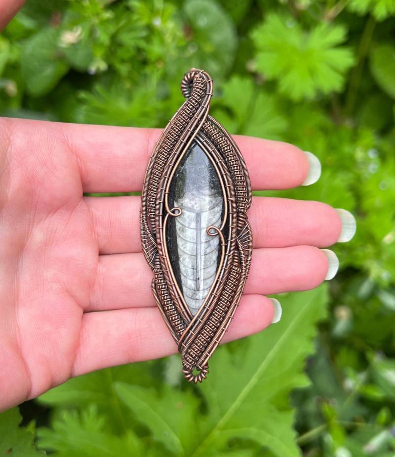 Orthoceras Fossil Anhänger von RuthlessWireWraps