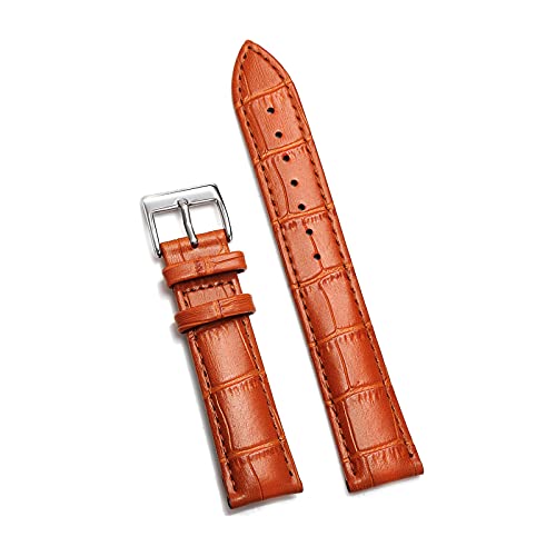 12-24mm Männer Frauen Buntes Echtes Leder Bambus Muster Uhrenarmband Edelstahl Pin Verschluss Uhr Armband Armband, 18mm von Ruthlessliu