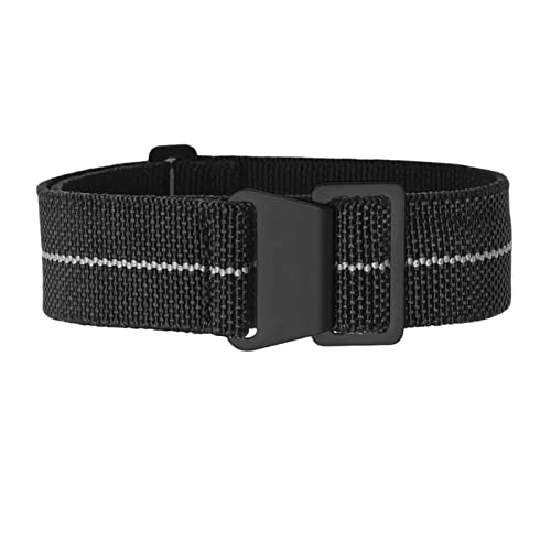 18mm-22mm Herren elastisches, weiches Stoff-Nylon Armband, gestreifter Druck, gewebtes Uhrenarmband für Smartwatch, Analoguhr, Quarzuhr mit Zifferblatt, 22mm von Ruthlessliu