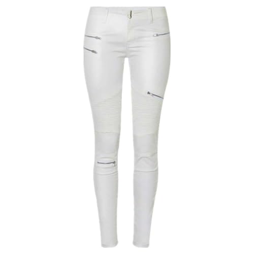 RuuTe Birker Jeans Damen Low Waist Push Hose Weiß, Elfenbein, 40 von RuuTe