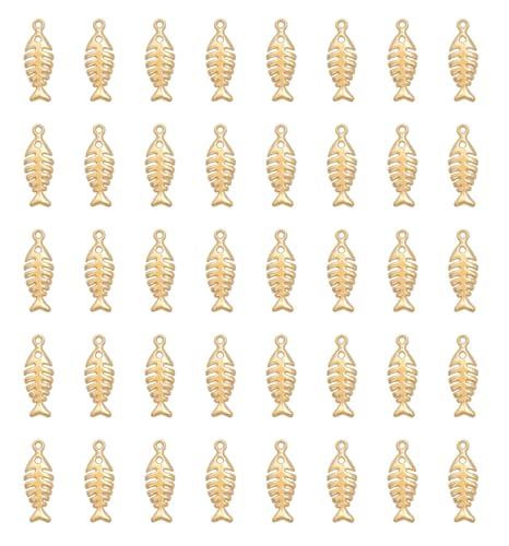 Ruwado 50 Stück Fischgräten-Charms, Metall, 2,7 x 1 x 0,2 cm, niedliche Meerestier-Anhänger, Ozean-Fische, Anhänger für DIY-Schmuckherstellung, Halsketten, Armbänder, Schlüsselanhänger, Bastelbedarf Ruwado 50 Stück Fischgräten-Charms, Metall, 2,7 x 1 x 0,2 cm, niedliche Meerestier-Anhänger, Ozean-Fische, Anhänger für DIY-Schmuckherstellung, Halsketten, Armbänder, Schlüsselanhänger, Bastelbedarf von Ruwado