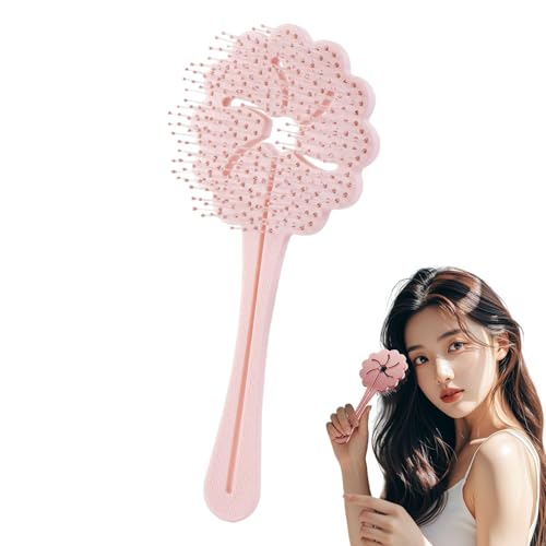 Ruwshuuk Entwirrungsbürste für lockiges Haar, belüftete Haarbürste,Belüftete Haarbürste zum Entwirren | Blütenblattförmige Styling-Haarbürsten für Frauen, schnelleres Föhnen für zu Hause und auf von Ruwshuuk