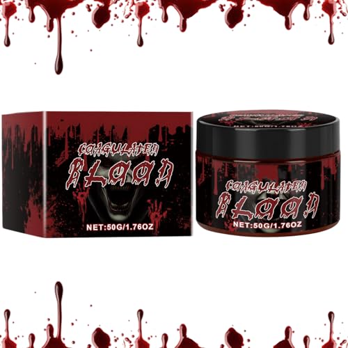 Ruwshuuk Kunstblut | Schminke Kunstblut | 50ml Schminkfarbe Für Kostüme Vampir Gesicht Erwachsene Kinder Karneval von Ruwshuuk