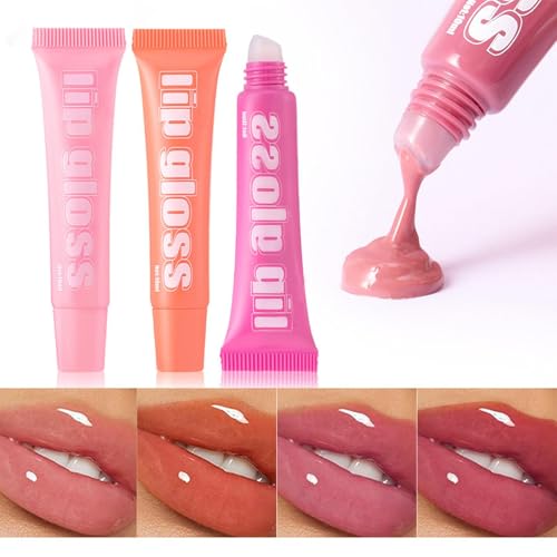Ruwshuuk Lipgloss-Set mit Fruchtgeschmack,Lipgloss-Set mit Geschmack für Mädchen,8X Fruchtgeschmack- getöntes Lippenbutteröl - Lippenöl mit Fruchtgeschmack, klarer Lipgloss in verschiedenen von Ruwshuuk