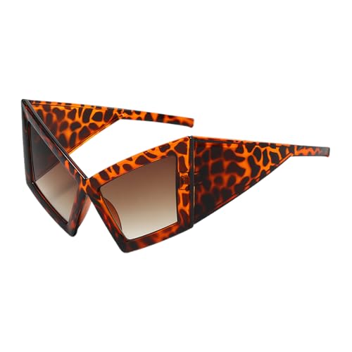 Ruwshuuk Lustige Brille für Erwachsene – lustige Kätzchenaugenbrille für Damen – UV-Schutz, Brillen-Zubehör, trendige Hip-Hop-Brille für Fotografie, Reisen, Urlaub, leopard, Refer to description von Ruwshuuk