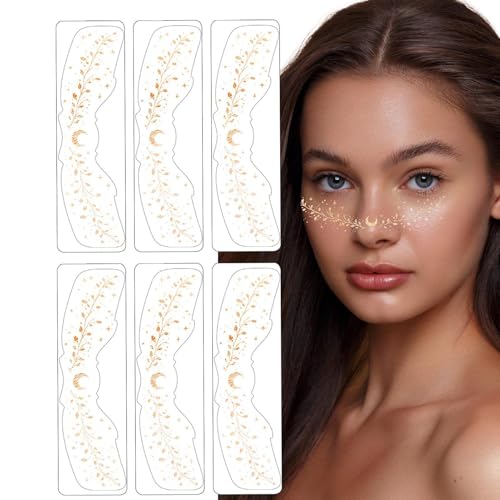 Ruwshuuk Make-up-Aufkleber für Gesicht, Make-up-Patches - Temporärer Makeup Aufkleber | Set mit 6 Gesichts-Make-up-Speckles-Patches, niedlichen Make-up-Accessoires für Frauen und Mädchen, von Ruwshuuk