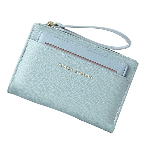 Ruwshuuk Münzfach mit Kartenfächern, kurze Geldtasche mit Umhängeband – multifunktionale Münzgeldbörse mit großem Fassungsvermögen für wichtige Notizen, blau, Refer to description, Unisex von Ruwshuuk