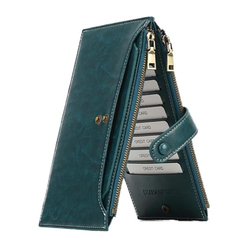 Ruwshuuk Retro-Geldbörse für Damen, Kreditkartenetui | Retro PU-Leder-Kartenhalter RFID-Geldbörse - Reise- und Geschäftsbrieftasche mit großem Fassungsvermögen für Bankkarten und Handykarten von Ruwshuuk