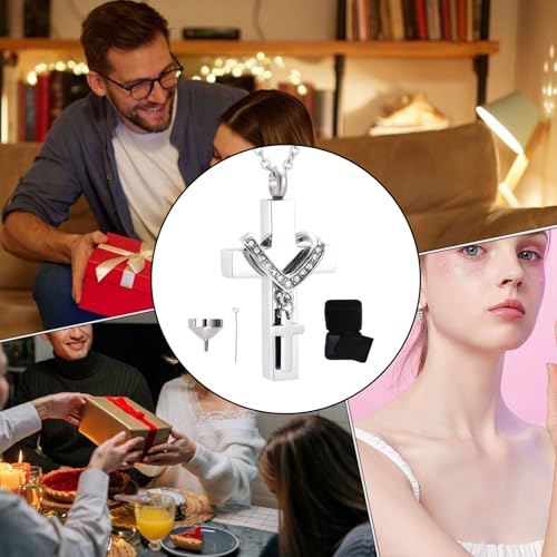 Ruwshuuk Urne Halskette - Tragbarer Erinnerungsanhänger - Fashionable Cross Urn Pendant Necklace for Keepsake, Home Display, Travel, Outdoors, Funeral, Remembrance Ruwshuuk Urne Halskette - Tragbarer Erinnerungsanhänger - Fashionable Cross Urn Pendant Necklace for Keepsake, Home Display, Travel, Outdoors, Funeral, Remembrance von Ruwshuuk