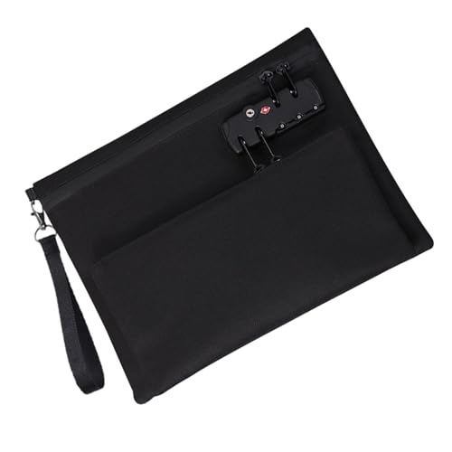 Ruwshuuk Verschließbare Geldtasche,Tasche mit Reißverschluss | Doppelschichtige Verriegelte Geldbörse Für Kasse Notar Unterlagen Reisepässe von Ruwshuuk