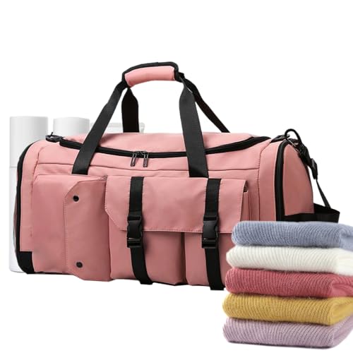 Ruwshuuk Wochenendtaschen für Frauen - Große Wasserabweisende Reisetasche,Rucksack Mit Feuchtigkeitsgetrennten Fächern Für Springseile Fitnessbänder Sportschuhe Handtücher Handschuhe Indoor von Ruwshuuk