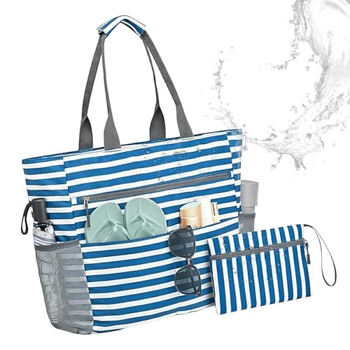 Ruwshuuk wasserdichte Tasche, und Pool-Taschen wasserfest, Organizer Sanddicht Faltbare Tasche Mit Platz Für Urlaub Wasserflaschen Sonnenbrille Pool Frauen Ausflug Boot Reisen von Ruwshuuk