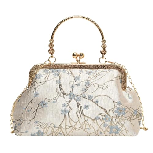 Ruyeiig Bestickte Handtasche Für Damen - Chinesisch Inspirierte Schultertasche,Tragbare Leger Handtasche Für Damen Chinesisch Stil Abendmode Und Hochzeitstasche von Ruyeiig