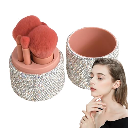 Ruyeiig Reise-Make-up-Pinsel, Make-up-Pinsel in Reisegröße - Kleine Kosmetikpinsel Make-up-Pinsel-Set mit 5 Stück | Leichtes Make-up-Pinsel-Set, Make-up-Pinsel-Reiseset für Frauen und Mädchen von Ruyeiig