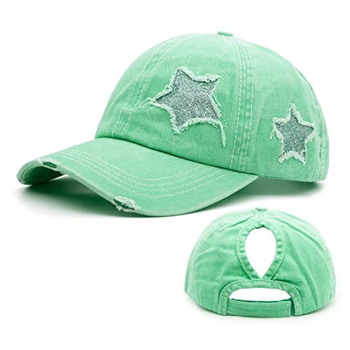 Ruyosn Basekappe Damen Zopf Basecap Cap High Ponytail Cap Damen Pferdeschwanz Cap Sommer Damen Kappe Sommer Kappe Sonnenschutz Glitzer Cap Damen Grün Ruyosn Basekappe Damen Zopf Basecap Cap High Ponytail Cap Damen Pferdeschwanz Cap Sommer Damen Kappe Sommer Kappe Sonnenschutz Glitzer Cap Damen Grün von Ruyosn