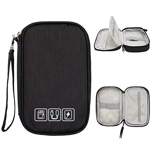 Ruyosn Kabel Organizer Tasche Wasserdicht Klein Kabeltasche Festplattentasche Elektronische Tasche Elektro Organizer Cable Bag Elektronik Zubehör Organisator Kabel für Reise, Schwarz von Ruyosn