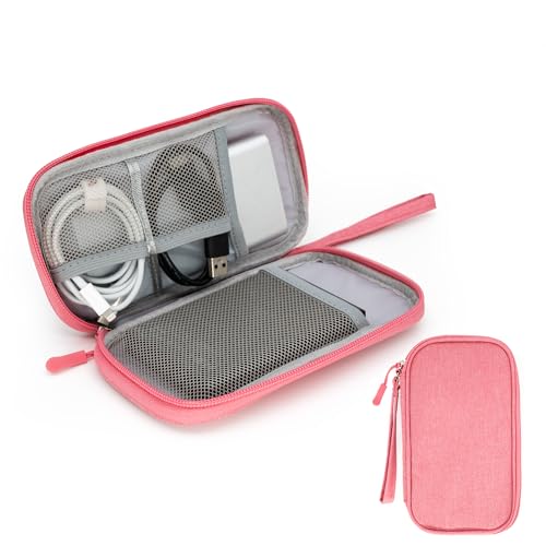 Ruyosn Kabeltasche Organizer Reise Wasserdicht Kleine Tasche Organizer Elektronische Tasche Elektro Organizer Cable Bag Elektronik Zubehör Organisator Kabel Rosa von Ruyosn