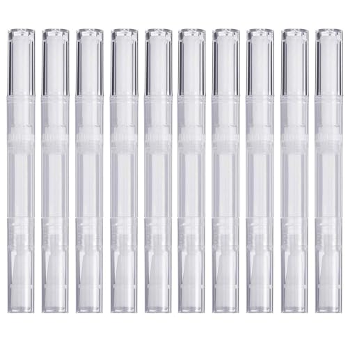 10 Pack 3 ML Cuticle Oil Pens, Empty Nail Oil Pen Transparent Twist Pens with Brush Tip Cosmetic Lip Gloss Containers Applicators Eyelash Growth Liquid Tube 10 Pack 3 ML Cuticle Oil Pens, Empty Nail Oil Pen Transparent Twist Pens with Brush Tip Cosmetic Lip Gloss Containers Applicators Eyelash Growth Liquid Tube von Rvetol