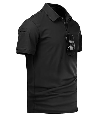 Poloshirt Herren Schnelltrocknend Atmungsaktiv - Kurzarm Basic Fit für Golf, Sport und Freizeit | Hochwertiges Sommer Shirt mit Premium Passform Darkgrey L von Rvinroo