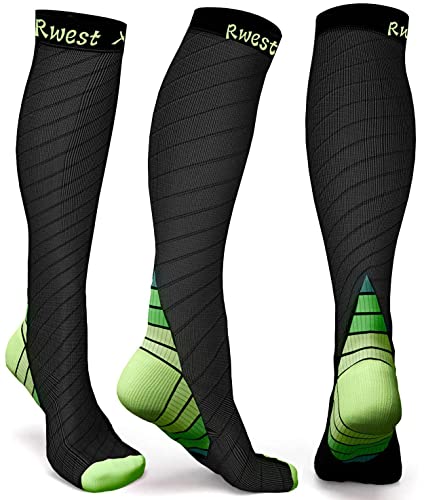 Rwest X Kompressionsstrümpfe Damen und Herren, Kompressionssocken Stützstrümpfe Compression Socks Laufstrümpfe Kompression für Sport,Laufen,Reisen,Radsport,Flug,One Paar von Rwest X