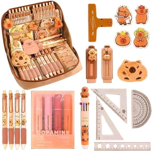 Rwigeboo 1 Set Capybara Pencil Hülle, 9x6x2.4 Reißverschlüsse breites Eröffnungs -Mund -Bleistift -Beutel mit Allen Dingen nie von Rwigeboo