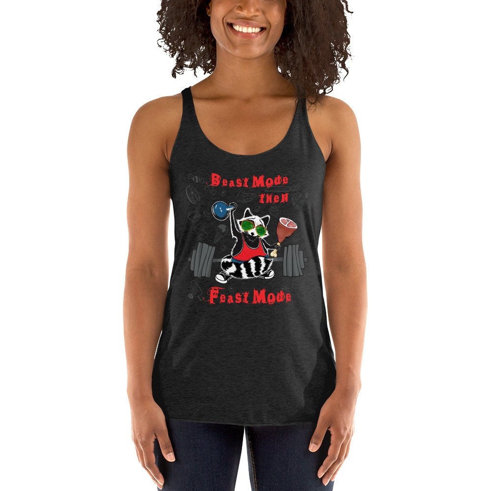 Crossfit Tank - Beast Mode Waschbär Top Dann Fest Damen Racerback Crossfit Tank - Beast Mode Waschbär Top Dann Fest Damen Racerback von RxAndTee