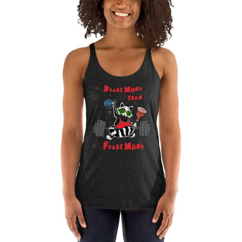 Crossfit Tank - Beast Mode Waschbär Top Dann Fest Damen Racerback Crossfit Tank - Beast Mode Waschbär Top Dann Fest Damen Racerback von RxAndTee