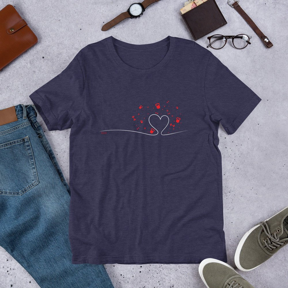 Heart Line Kettlebells Hanteln Crossfit Fitness Dunkel Kurzärmeliges Unisex T-Shirt Heart Line Kettlebells Hanteln Crossfit Fitness Dunkel Kurzärmeliges Unisex T-Shirt von RxAndTee