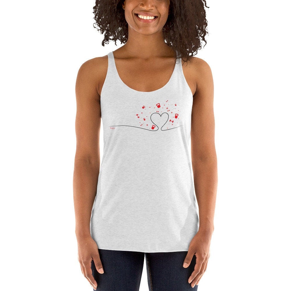Heart Line Kettlebells Hanteln Crossfit Fitness Light Damen Racerback Tank Heart Line Kettlebells Hanteln Crossfit Fitness Light Damen Racerback Tank von RxAndTee