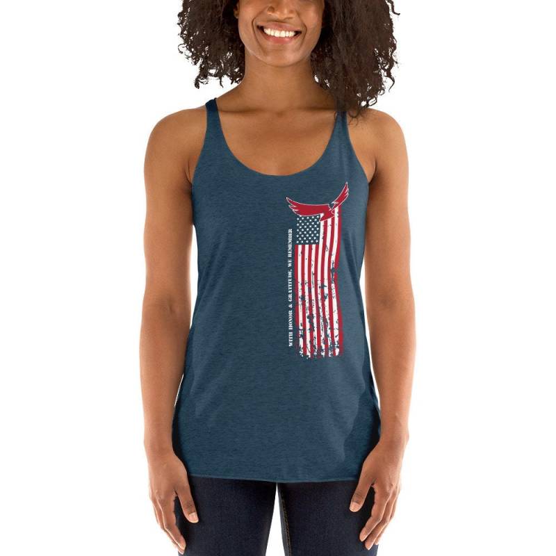 Memorial Day Crossfit Usa Flagge Adler Damen Racerback Tank, Mit Ehre Und Dankbarkeit Wir Erinnern Uns Memorial Day Crossfit Usa Flagge Adler Damen Racerback Tank, Mit Ehre Und Dankbarkeit Wir Erinnern Uns von RxAndTee